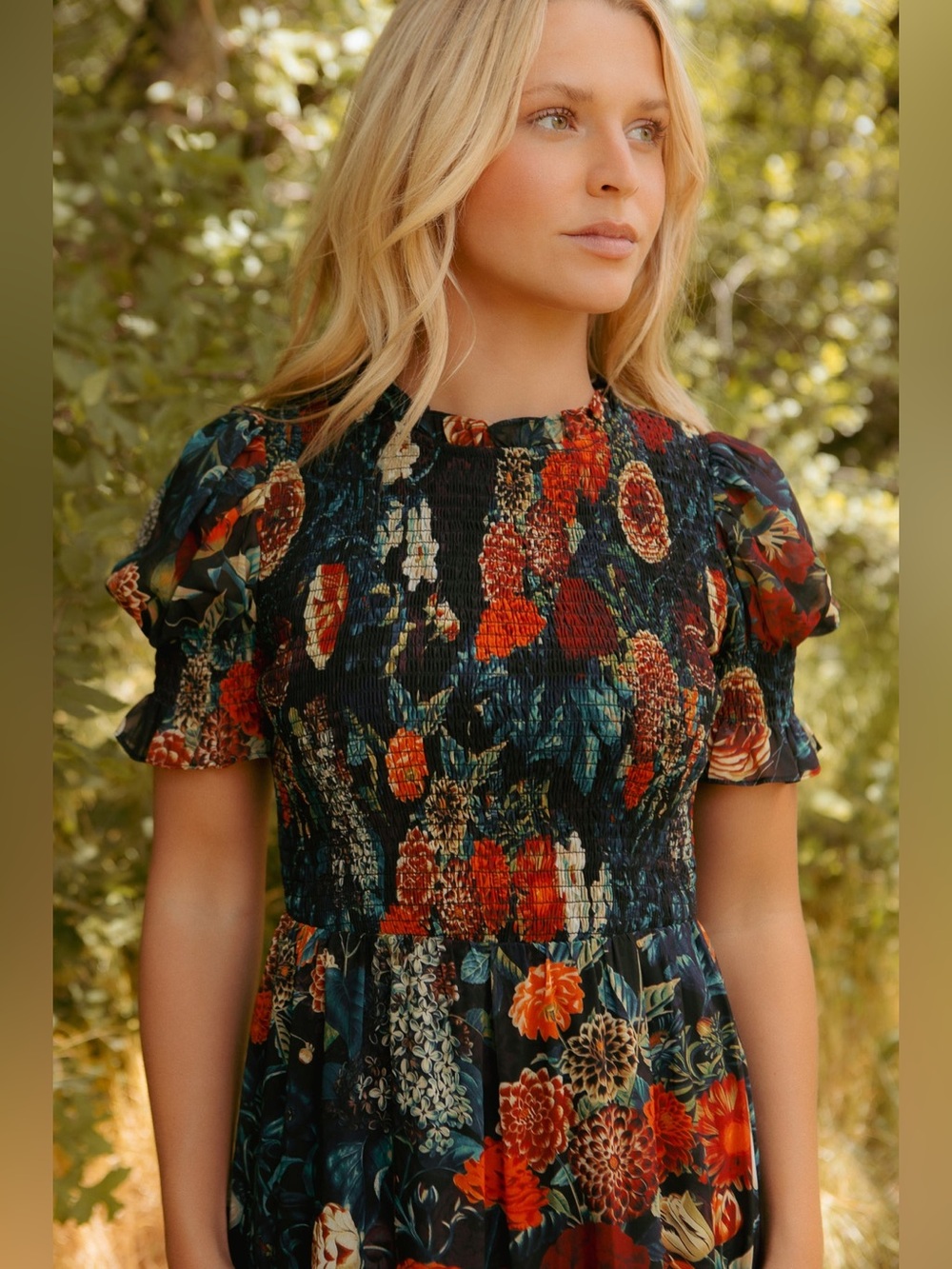 Ivy City Co. Cordelia Dress in Moody Floral, Size Small - Picture 2 of 14
